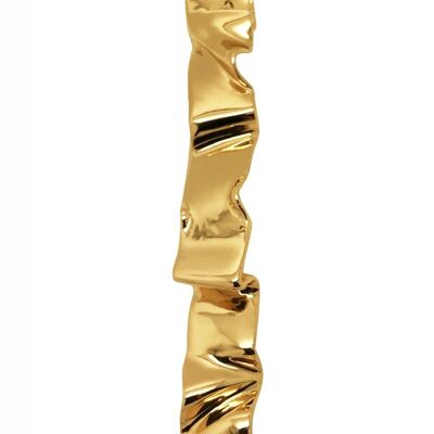 Gold wave single earring