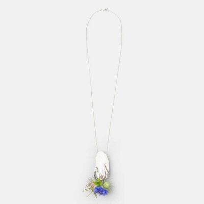 White Silver Nigella Necklace