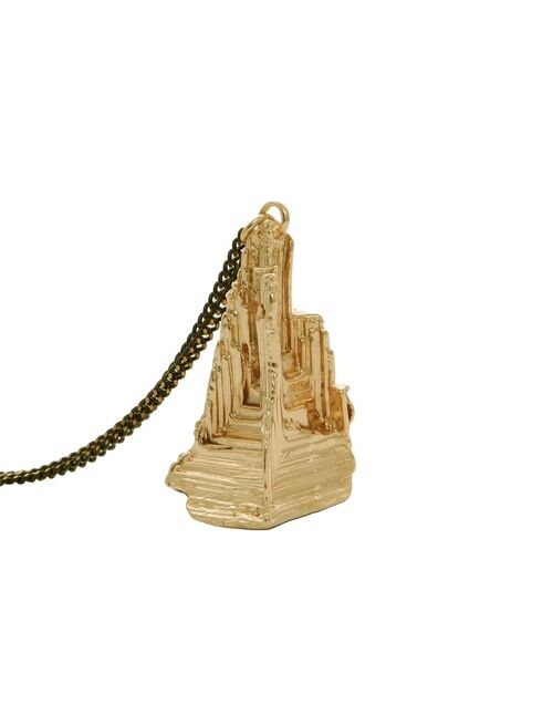 Gold pyramid pendant necklace