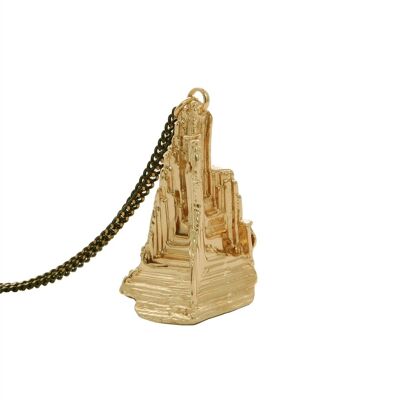 COLLIER PENDENTIF PYRAMIDE DORÉE