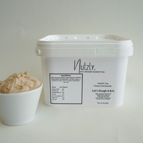 Nutzly - Witte Chocolade Hazelnootpasta - Horeca 3 KILO