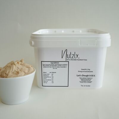 Nutzly - Pâte à tartiner Chocolat Blanc Noisette - Horeca 3 KILO