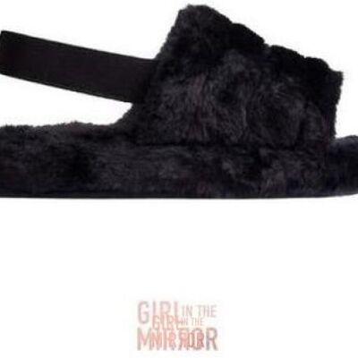 Black Fluffy Slippers