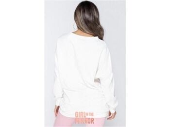 Sweat-shirt surdimensionné blanc à imprimé Coco 3