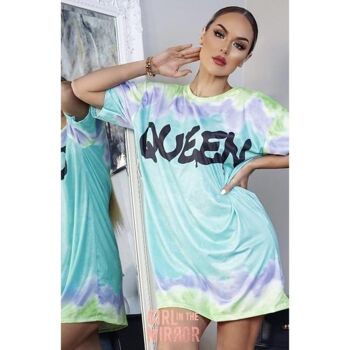 Robe t-shirt oversize à imprimé tie-dye QUEEN 2