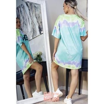 Robe t-shirt oversize à imprimé tie-dye QUEEN 3