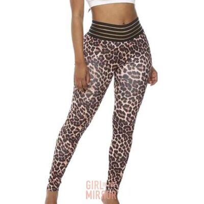 Fitness-Leggings mit Leopardenmuster