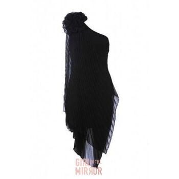 AX Paris - Robe asymétrique en mousseline de soie à grandes fleurs - Noir 5