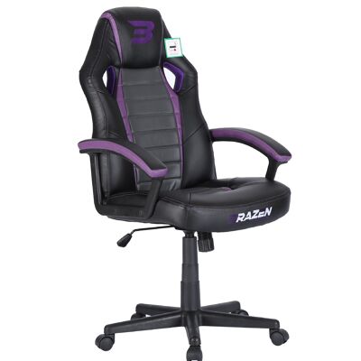 BraZen Salute PC Gaming Chair - Grey - Purple