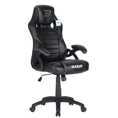 BraZen Salute PC Gaming Chair - Grey - Black