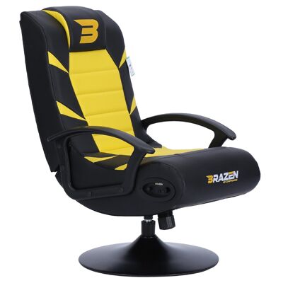 BraZen Pride 2.1 Bluetooth Surround Sound Gaming Chair - yellow