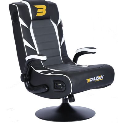 BraZen Panther Elite 2.1 Bluetooth Surround Sound Gaming Chair - white