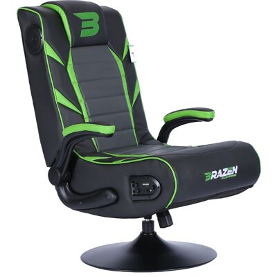 BraZen Panther Elite 2.1 Bluetooth Surround Sound Gaming Chair - green