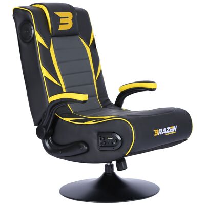 BraZen Panther Elite 2.1 Bluetooth Surround Sound Gaming Chair - yellow