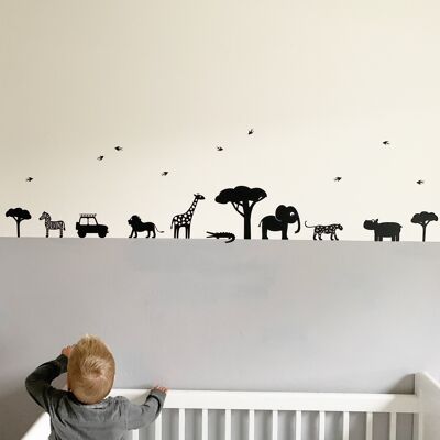 On safari wall stickers black