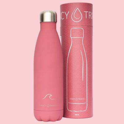 Isolierflasche aus Edelstahl, 500 ml, pink, Welle