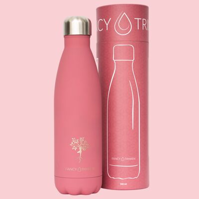 Isolierflasche aus Edelstahl, 500 ml, pink, Yogabaum