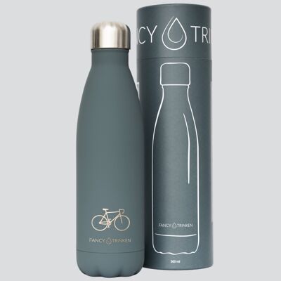 Isolierflasche aus Edelstahl, 500 ml, grau, Fahrrad