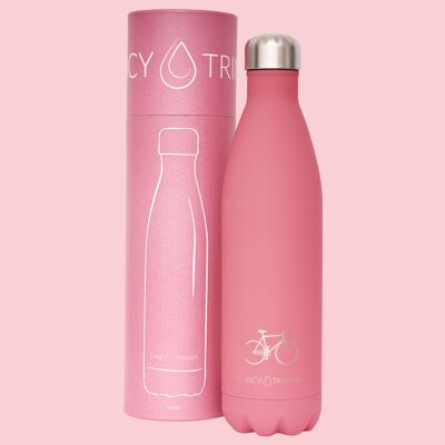 Isolierflasche aus Edelstahl, 750 ml, pink, Fahrrad