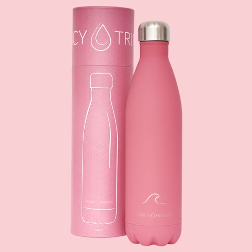 Isolierflasche aus Edelstahl, 750 ml, pink, Welle