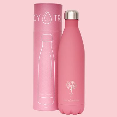 Isolierflasche aus Edelstahl, 750 ml, pink, Yogabaum