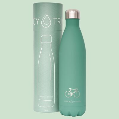 Borraccia in acciaio inossidabile, 750 ml, verde, bicicletta