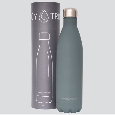 Stainless steel vacuum flask, 750 ml, gray, logo only