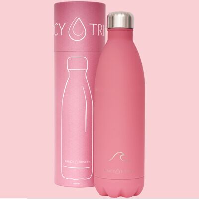 Isolierflasche aus Edelstahl, 1 Liter, pink, Welle