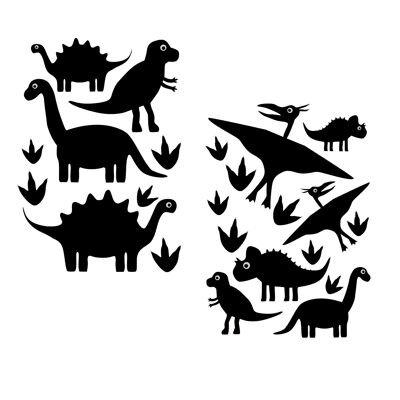 Dinosaurus muurstickers zwart