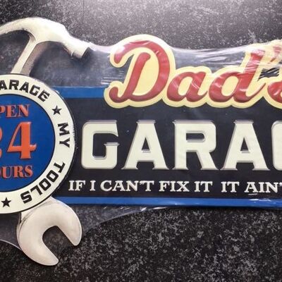 Tin Sign Dad's Garage 49 x 27 cm
