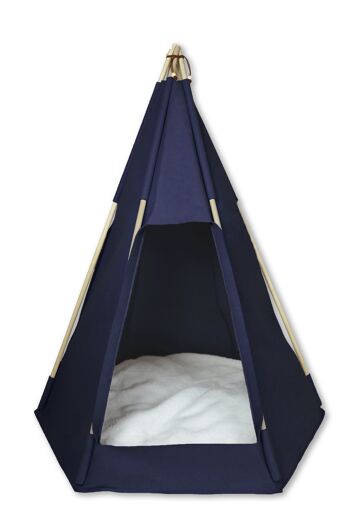 Tipi pour animaux "Filou" bleu foncé 2