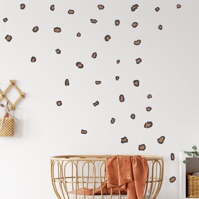 Panther print wall stickers black-brown