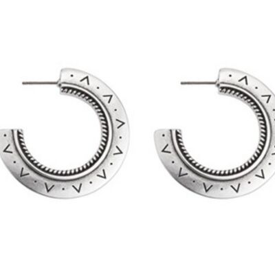 Ethnic open hoop earrings