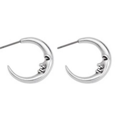 moon hoop earrings