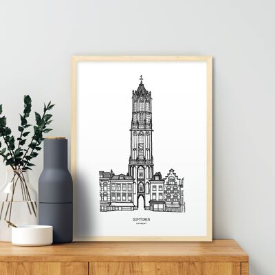 Affiche Utrecht, Domtoren - Cadre naturel