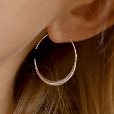 Silver Eclipse Threader Hoop Earrings