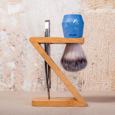 Porta maquinillas de afeitar y brochas de afeitar de bambú 4BM00114