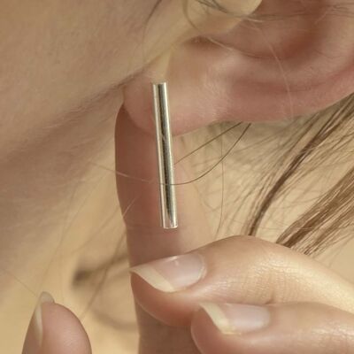 Chunky Bar Stud Earrings