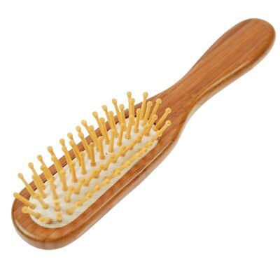 Hairbrush, bamboo wood, wooden pins with knobs, 21 x 4 cm