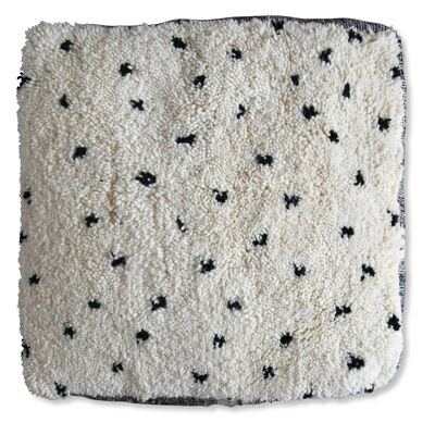 Dotted Beni Ourain pouf with Zanafi sides - Floor cushion cover