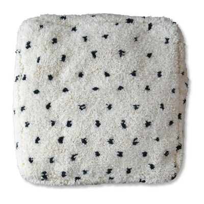 Pouf pointillé Beni Ourain Fluffy - Housse de coussin de sol