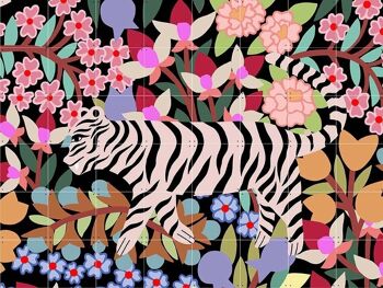 IXXI - Tiger in Flowers L - Wall art - Poster - Wall Decoration 1