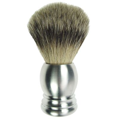 Shaving brush, pure aluminum, pure badger silvertip, Ø 21 mm, height 10 cm