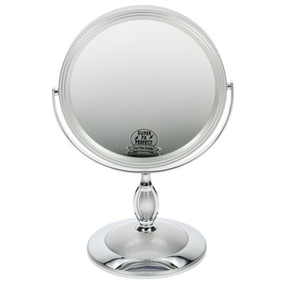 Miroir de positionnement - métal, base en plastique, argent, grossissement 7x, Ø 17 cm, hauteur 29 cm