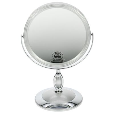 Stellspiegel - Metall, Fuß Kunststoff, Silber, 7-fach Vergrösserung, Ø 17 cm, 29cm Hoch