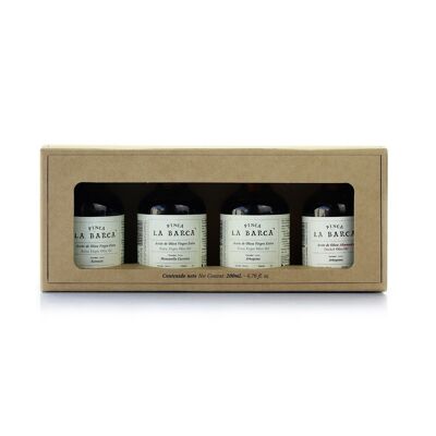 Gift Box Olive Oils "Smoked and unsmoked" 4 bottles 50ml.