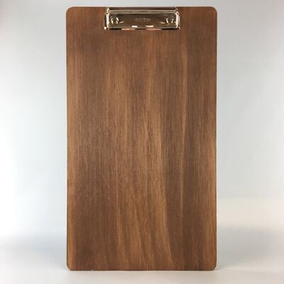 Scheda menu in legno 20 x 35 cm con sistema di clip piatte per foglie