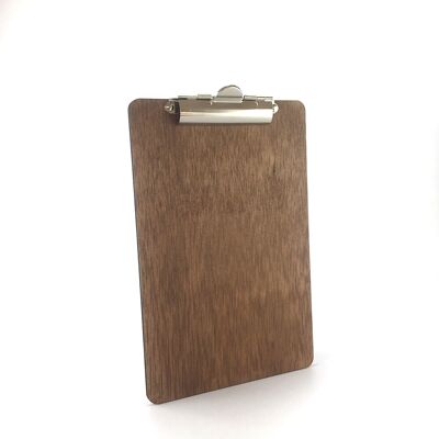 17 x 26 cm wooden menu card with serrated clip system for leaves