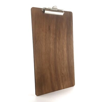 20 x 35 cm wooden menu card with serrated clip system for leaves