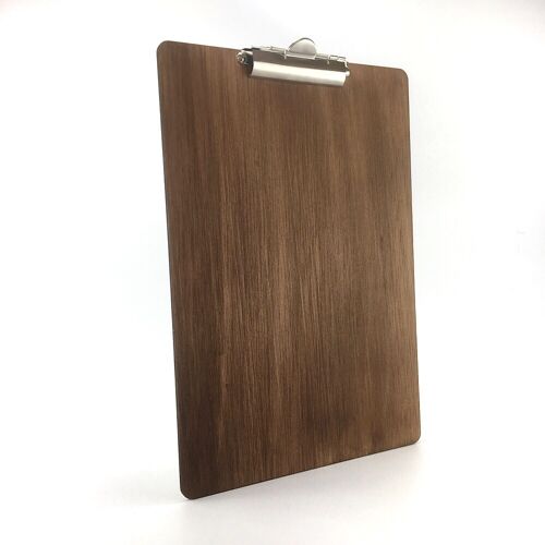 Carta menú madera de 24 x 35 cm con sistema de pinza dentada para hojas